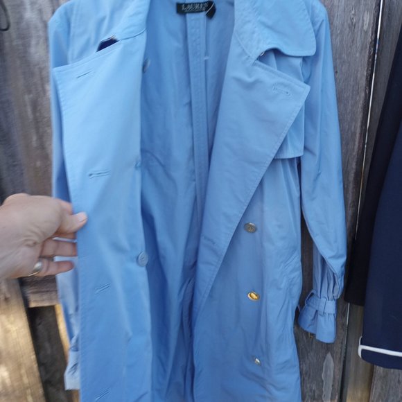 Lauren Ralph Lauren Fatyela Light Blue Polyester Trench Coat 14 - Picture 4 of 9